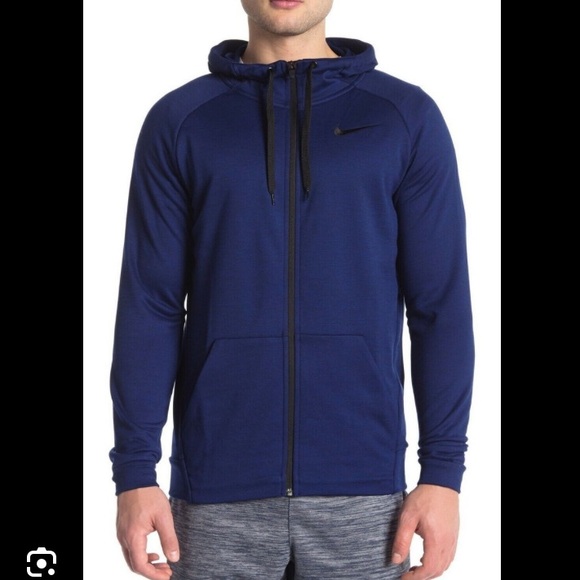 Nike Therma Hoodie Full Zip Dri-FIT Tech Training Jacket Blue Men’s Size L - Picture 2 of 13